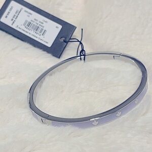 NWT NEW Kate Spade New York Spot The Spade Enamel Hinged Bangle Lilac /Silver